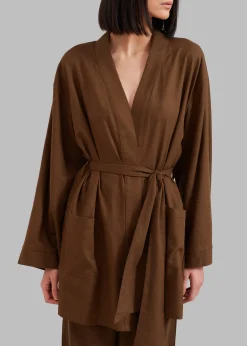 The Frankie Shop Solaqua The Short Robe Tobacco Sale