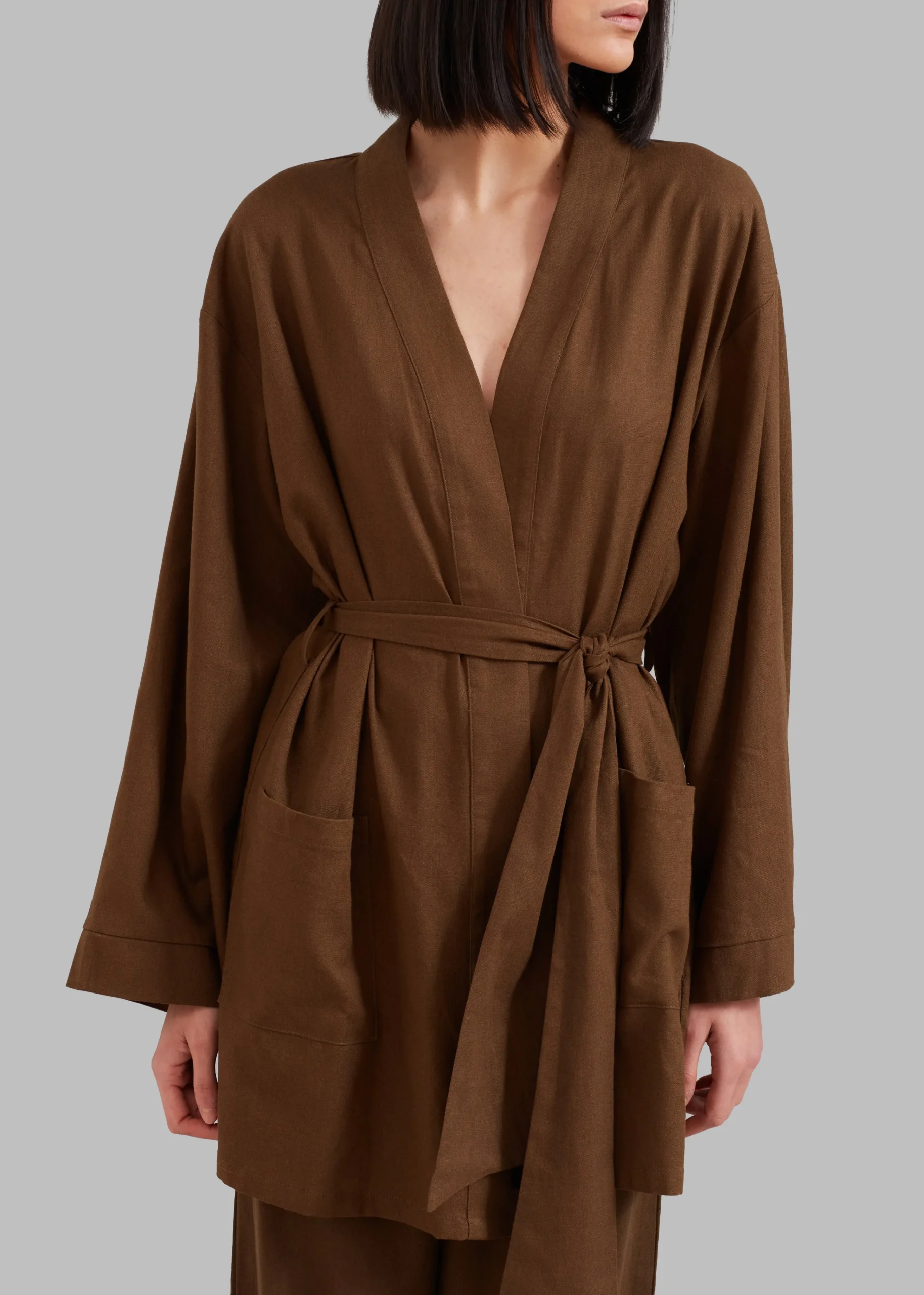 The Frankie Shop Solaqua The Short Robe Tobacco Sale