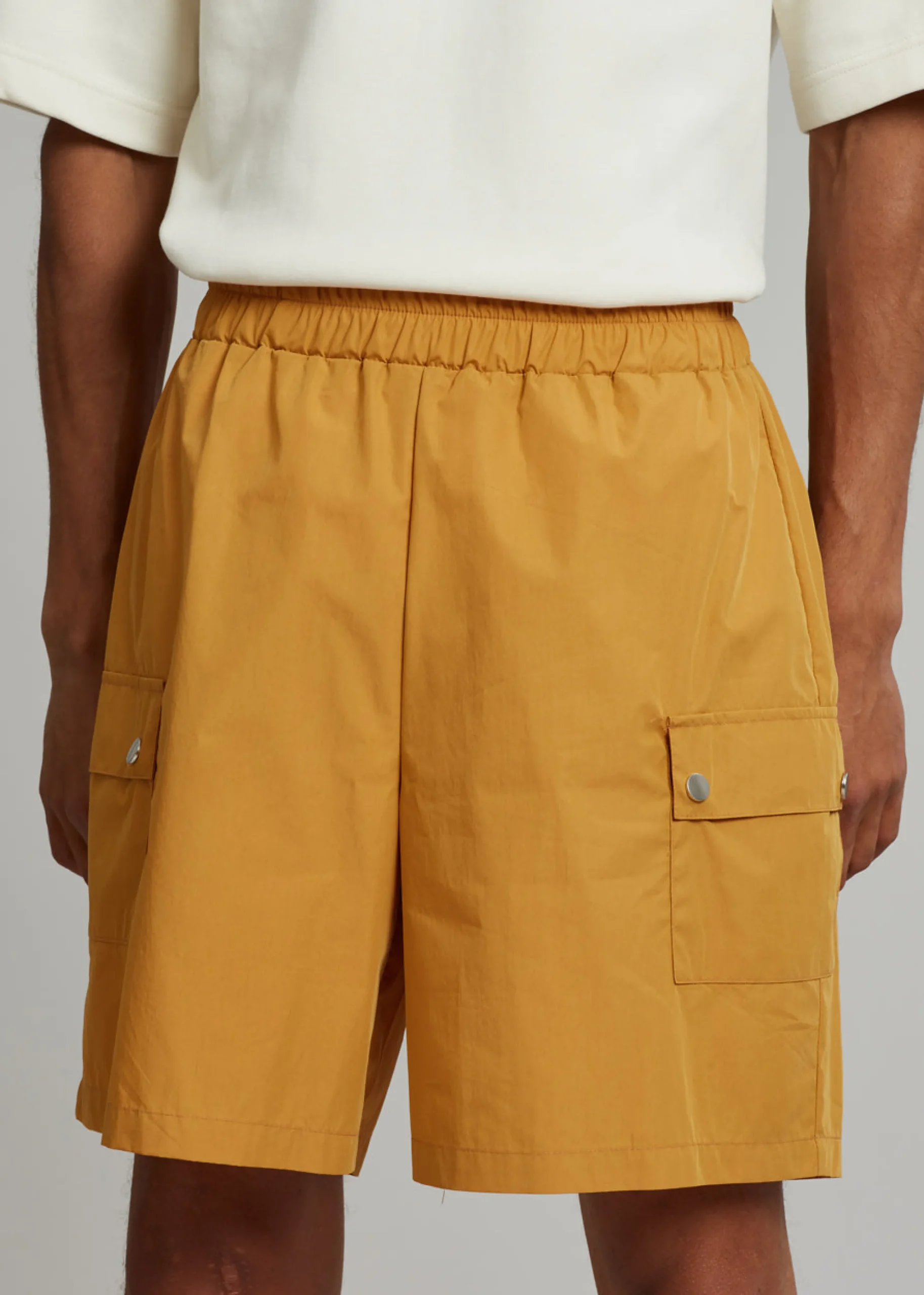 The Frankie Shop Spence Nylon Shorts Orange New