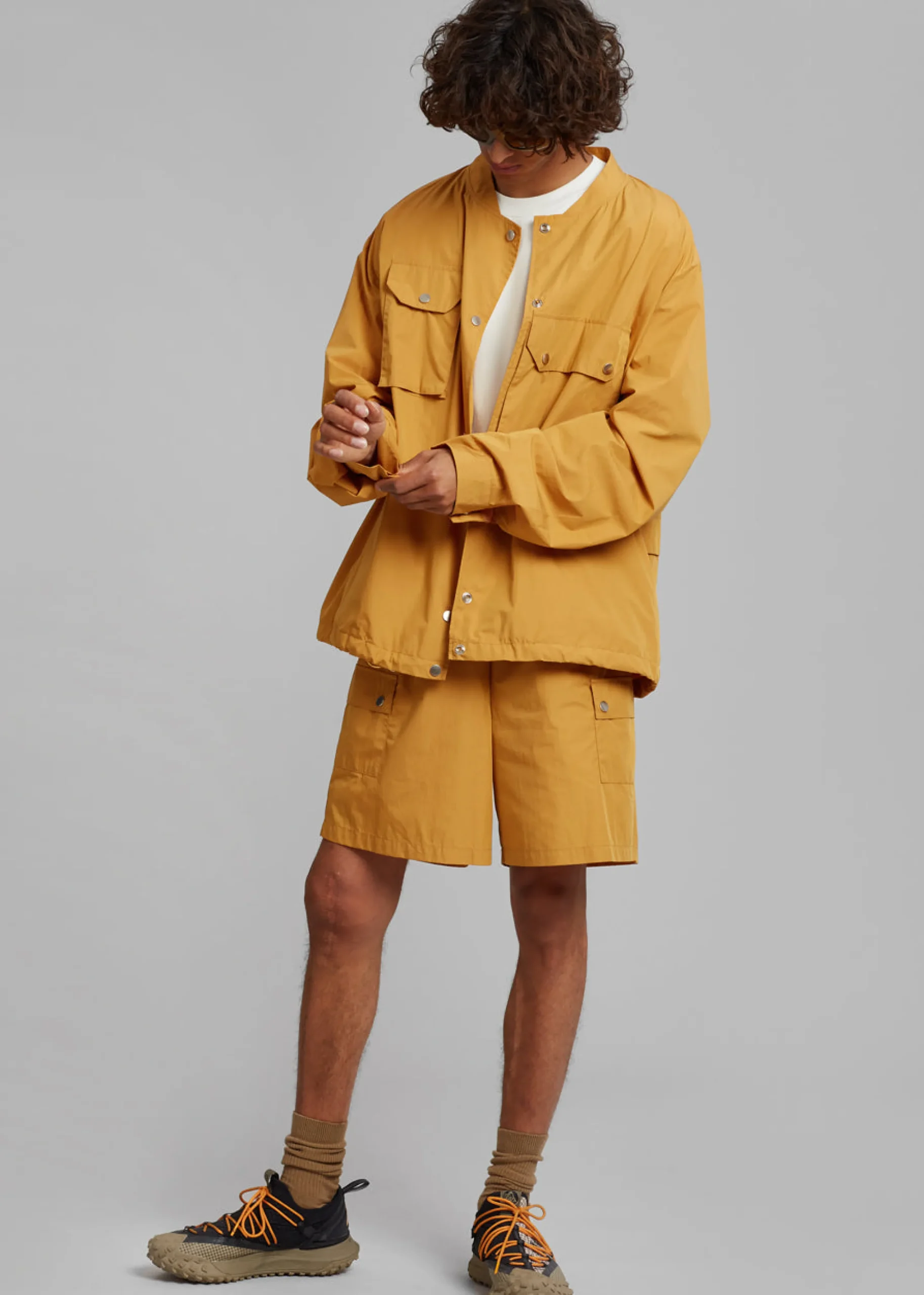 The Frankie Shop Spence Nylon Shorts Orange New