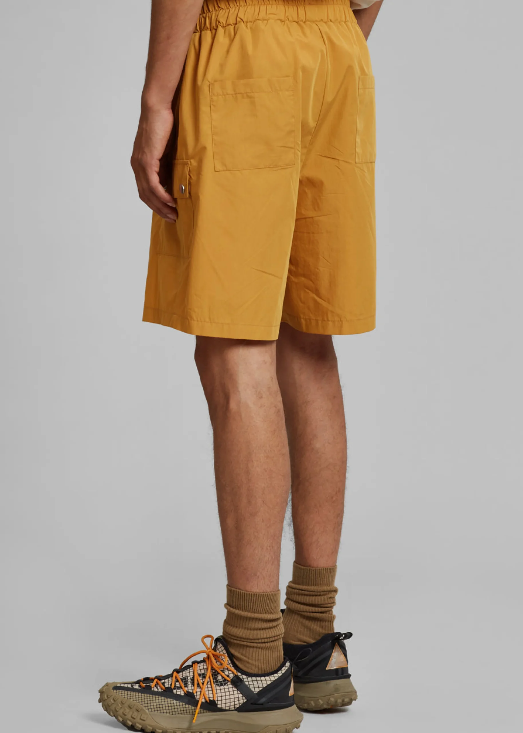 The Frankie Shop Spence Nylon Shorts Orange New