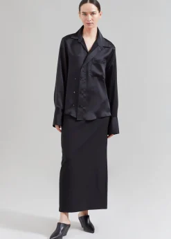 The Frankie Shop Sree Silky Shirt Black Clearance