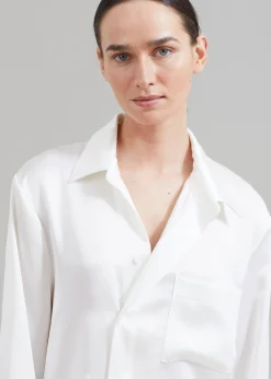 The Frankie Shop Sree Silky Shirt White Discount