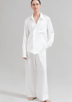 The Frankie Shop Sree Silky Shirt White Discount