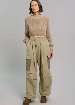 The Frankie Shop Stu Colorblock Cargo Pants Beige Combo Discount