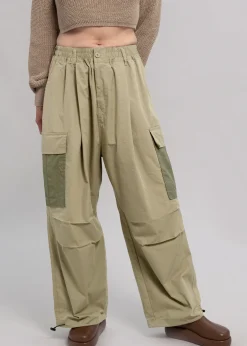 The Frankie Shop Stu Colorblock Cargo Pants Beige Combo Discount
