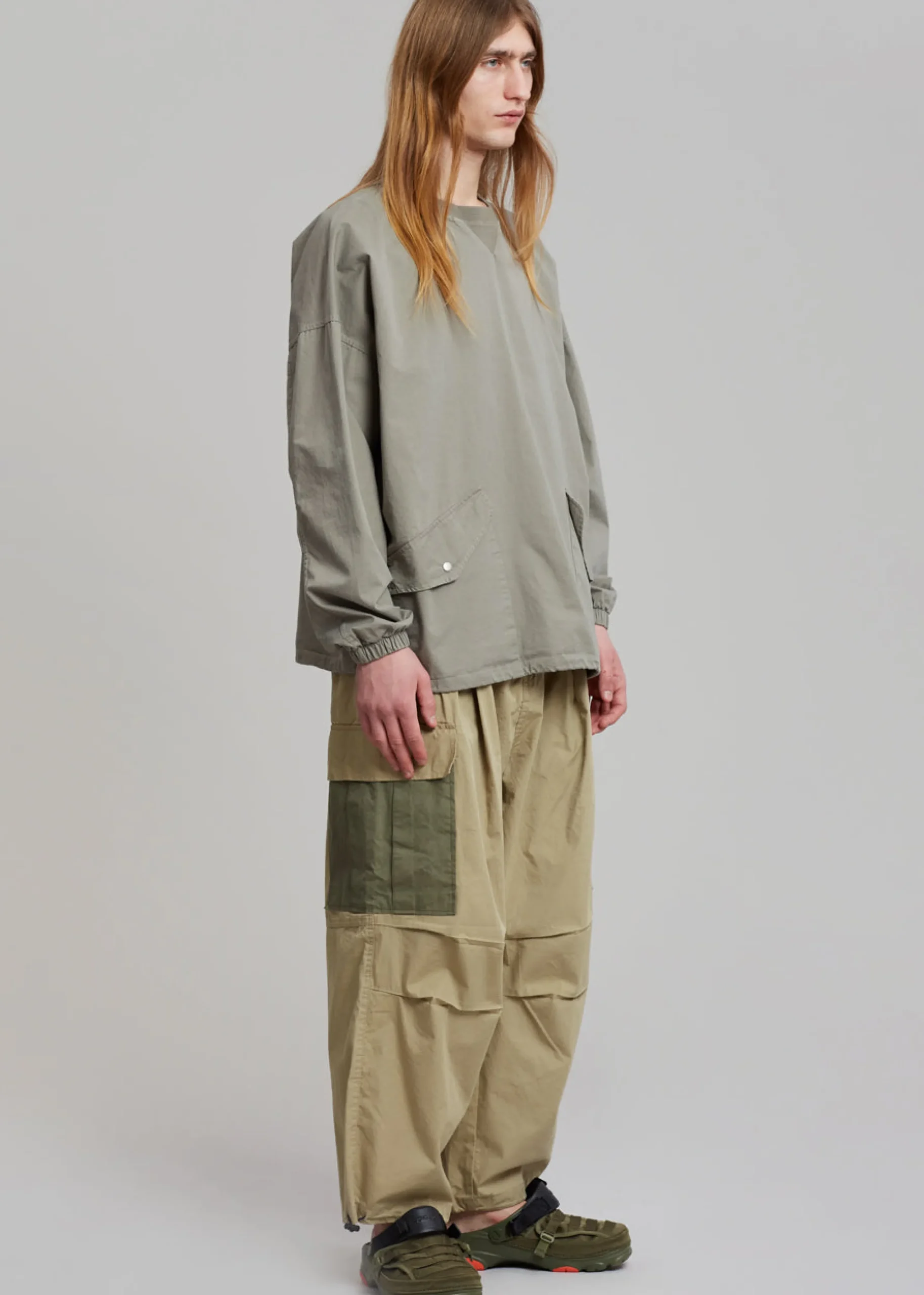 The Frankie Shop Stu Colorblock Cargo Pants Beige Combo Discount