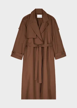 The Frankie Shop Suzanne Trench Coat Brown