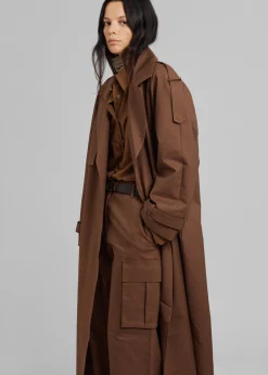 The Frankie Shop Suzanne Trench Coat Brown