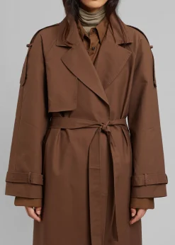 The Frankie Shop Suzanne Trench Coat Brown