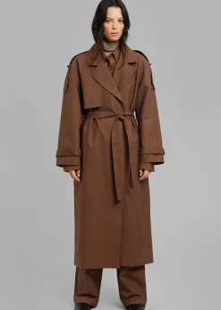 The Frankie Shop Suzanne Trench Coat Brown