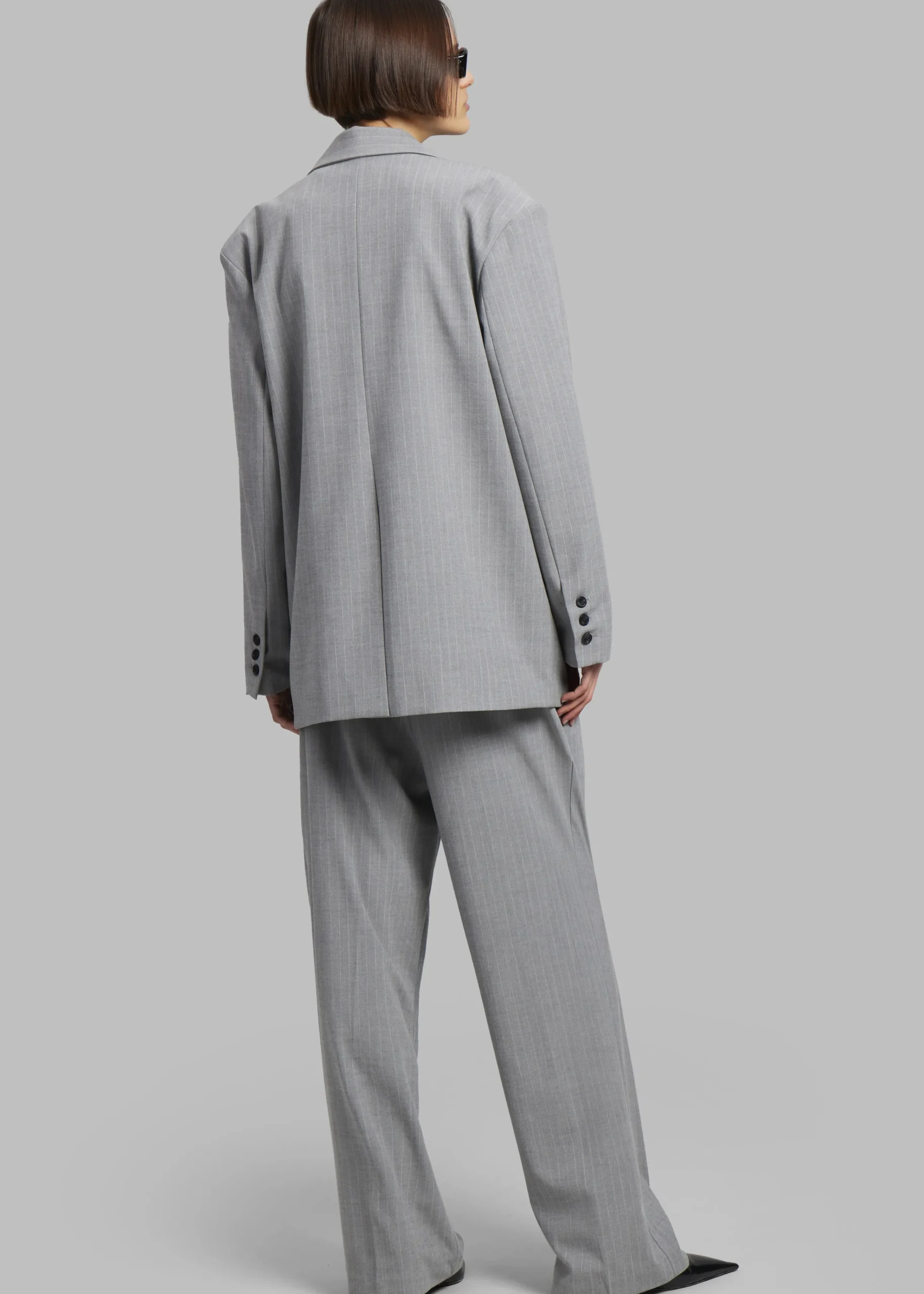 The Frankie Shop Sybil Blazer Grey Pinstripe Discount