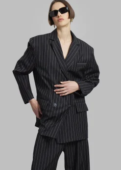 The Frankie Shop Sybil Blazer Black Pinstripe Clearance
