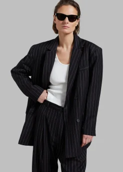 The Frankie Shop Sybil Blazer Black Pinstripe Clearance