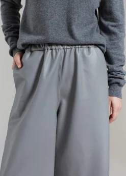 The Frankie Shop Sydney Wide Leather Pants Grey Clearance