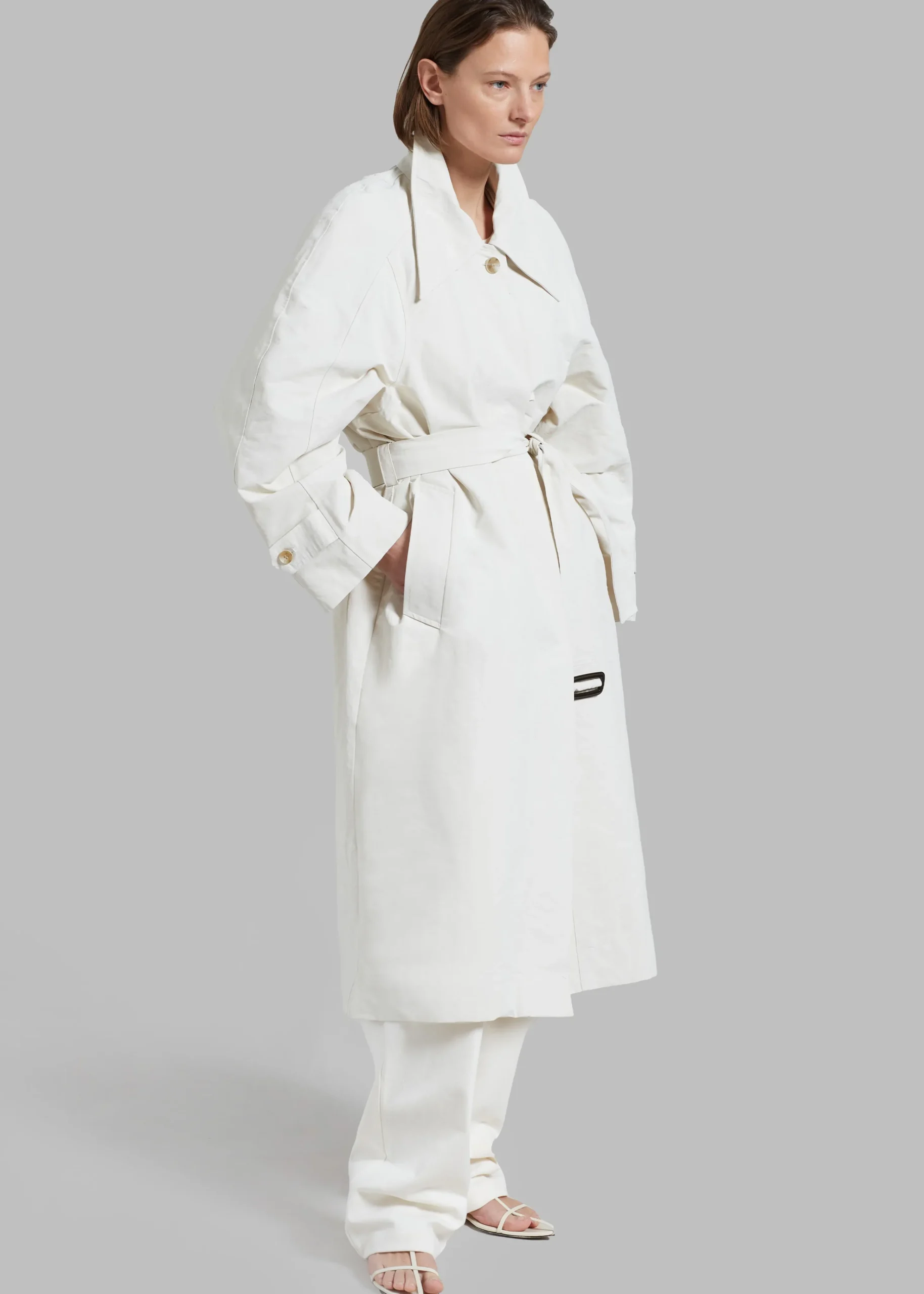 The Frankie Shop Tal Trench Coat Cream Sale