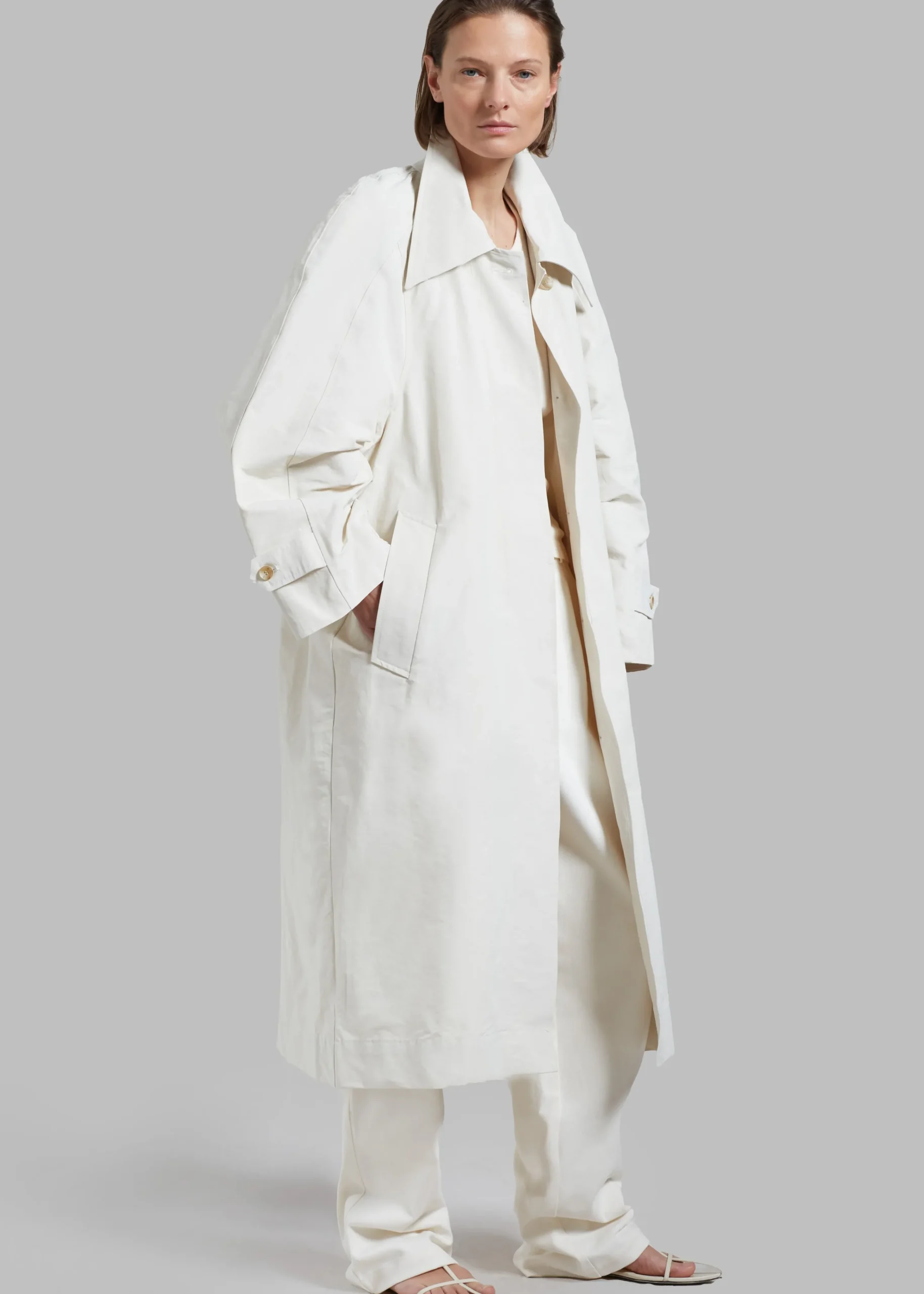 The Frankie Shop Tal Trench Coat Cream Sale
