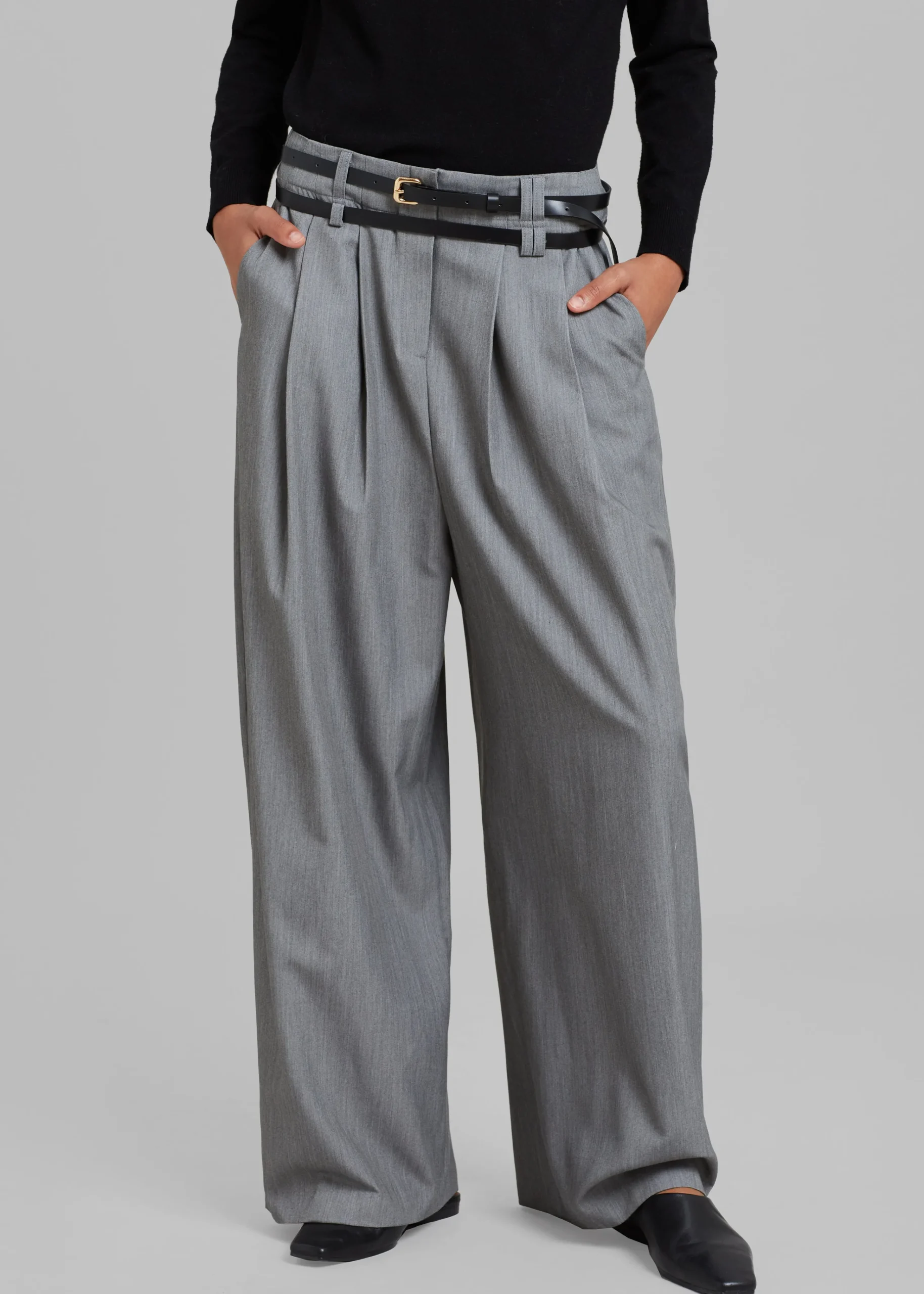 The Frankie Shop Tammi Wide Pants Grey Sale