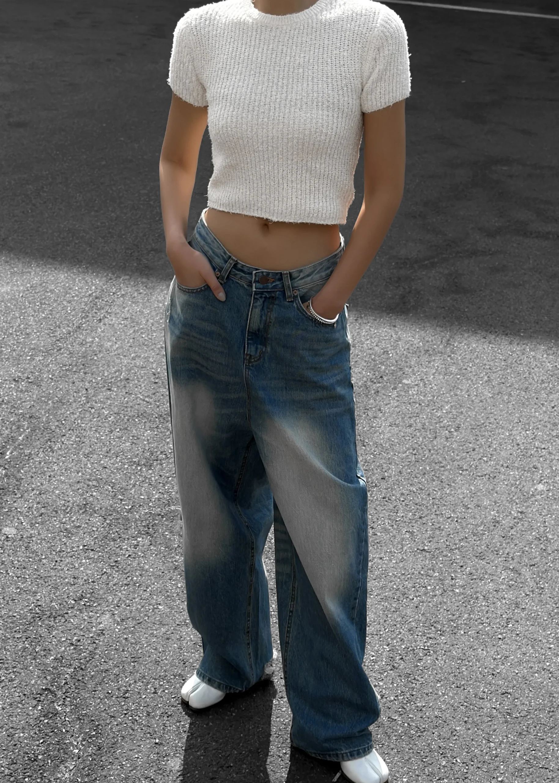 The Frankie Shop Tanner Bleach Jeans Worn Wash Clearance