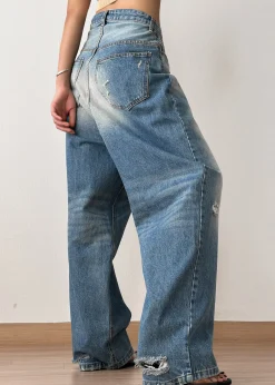 The Frankie Shop Tanner Bleach Jeans Worn Wash Clearance