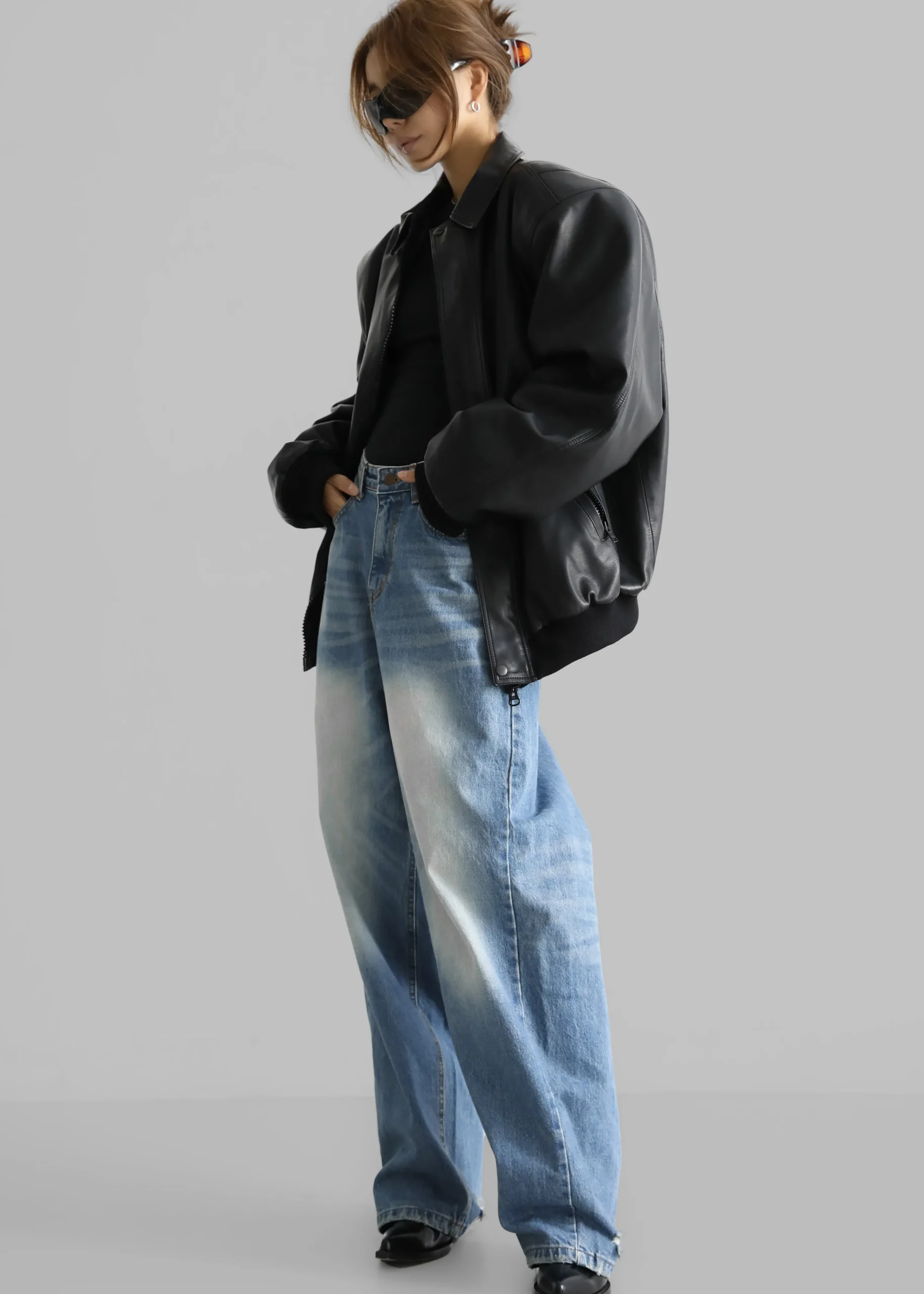 The Frankie Shop Tanner Bleach Jeans Worn Wash Clearance