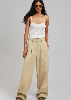 The Frankie Shop Tansy Cotton Pants Camel Discount