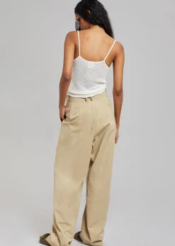 The Frankie Shop Tansy Cotton Pants Camel Discount
