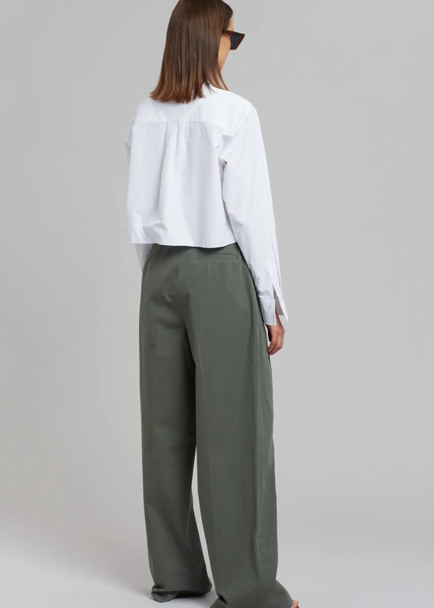 The Frankie Shop Tansy Cotton Pants Olive Sale