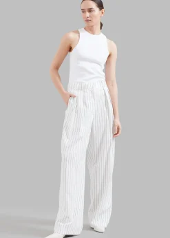 The Frankie Shop Tansy Fluid Pleated Trousers White Hot
