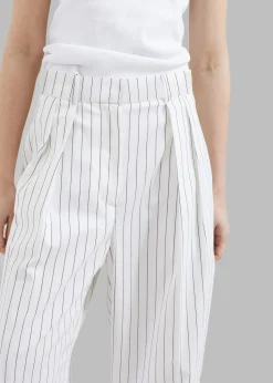 The Frankie Shop Tansy Fluid Pleated Trousers White Hot