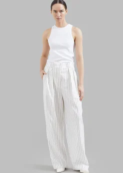The Frankie Shop Tansy Fluid Pleated Trousers White Hot