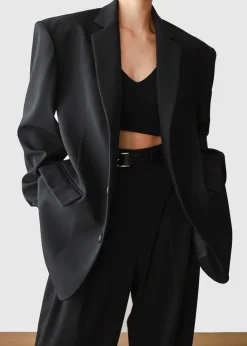 The Frankie Shop Tansy Oversized Blazer Black Online