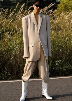 The Frankie Shop Tansy Oversized Blazer Beige Clearance