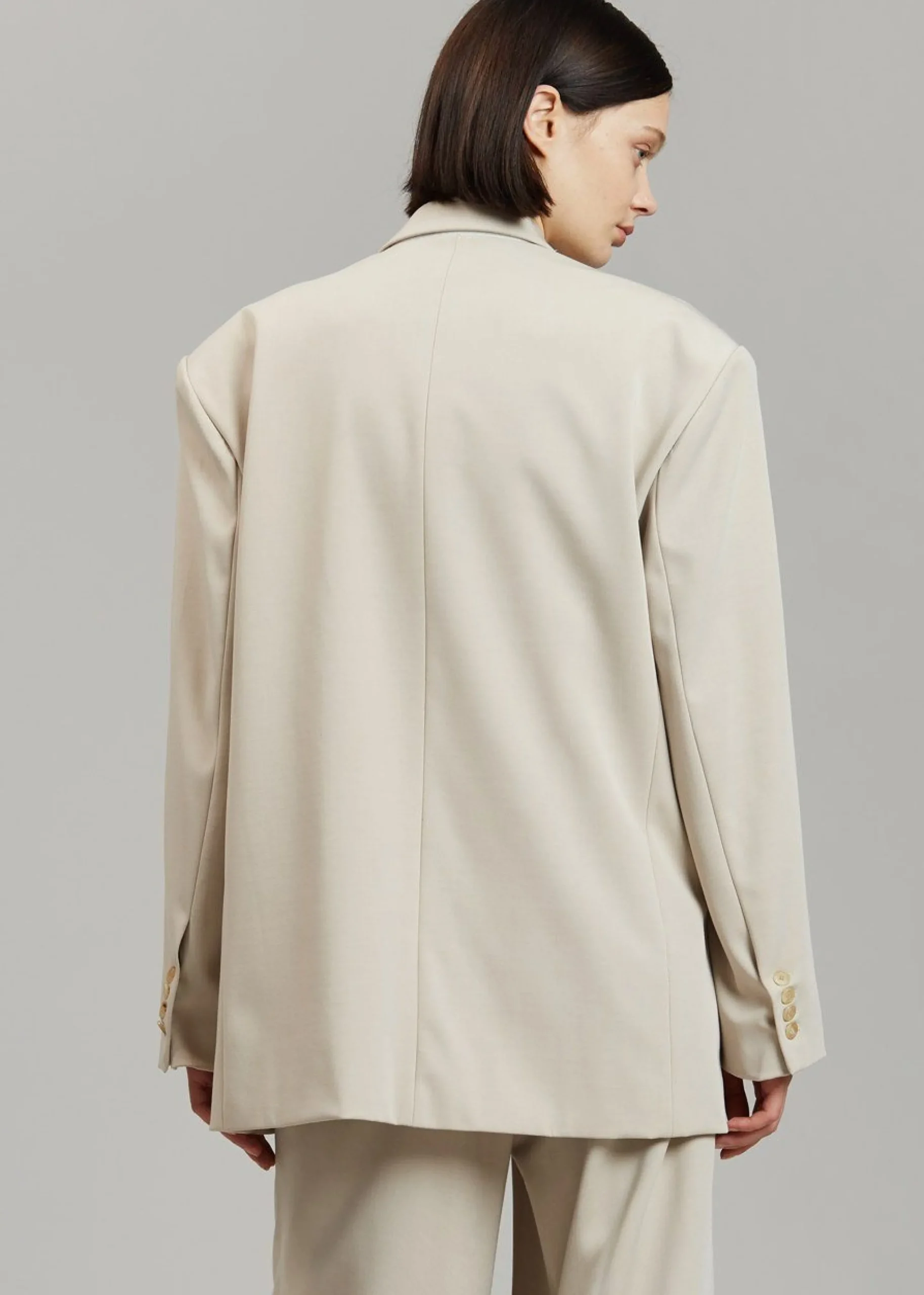 The Frankie Shop Tansy Oversized Blazer Beige Clearance