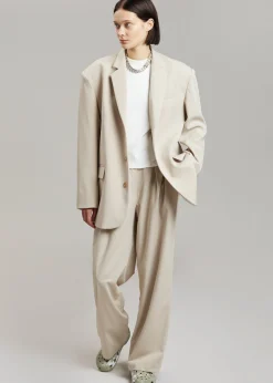 The Frankie Shop Tansy Oversized Blazer Beige Clearance