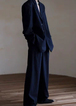 The Frankie Shop Tansy Oversized Blazer Navy Pinstripe Clearance