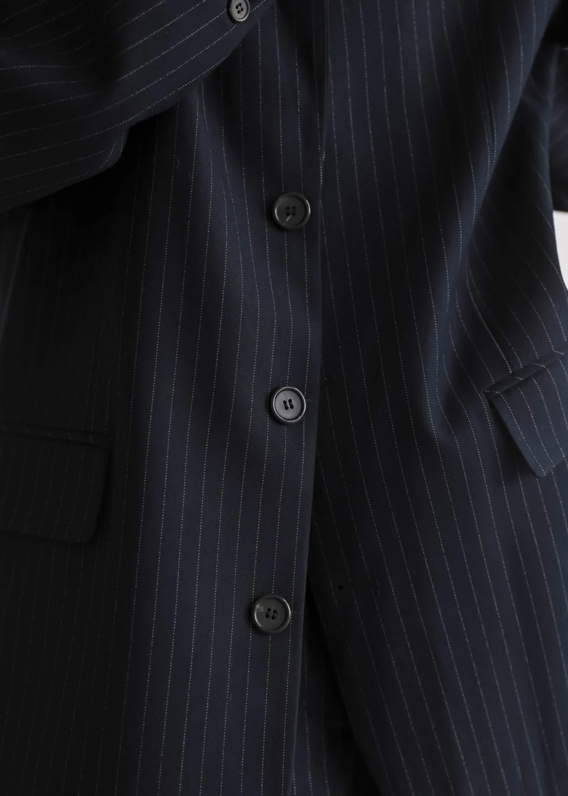 The Frankie Shop Tansy Oversized Blazer Navy Pinstripe Clearance