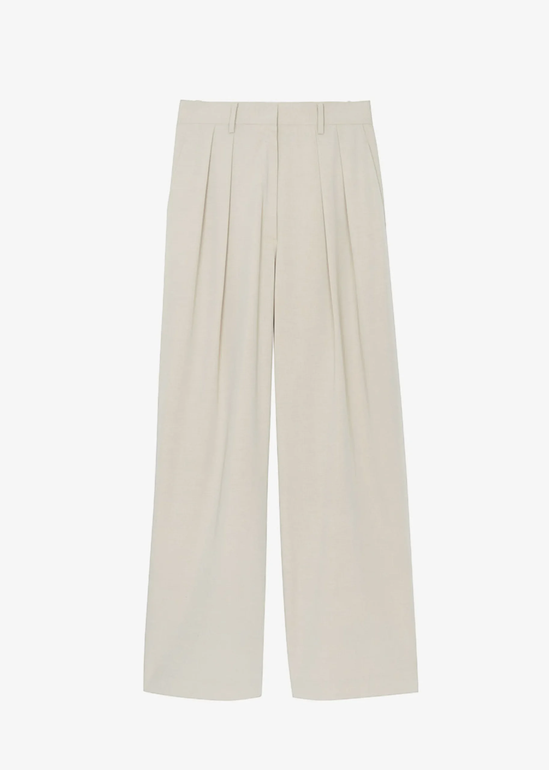 The Frankie Shop Tansy Pleated Trousers Beige Best