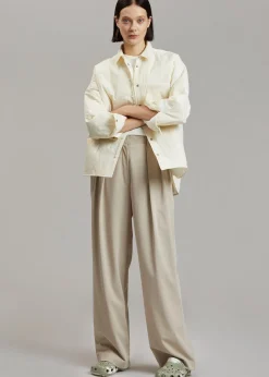 The Frankie Shop Tansy Pleated Trousers Beige Best