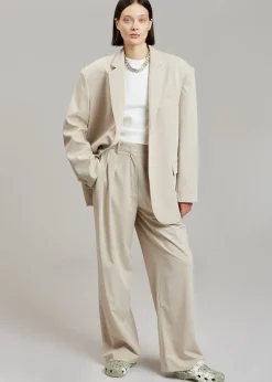 The Frankie Shop Tansy Pleated Trousers Beige Best