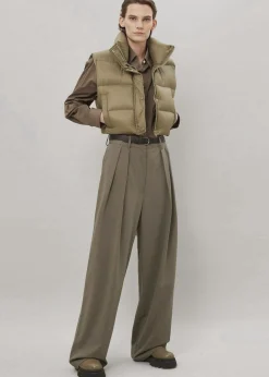 The Frankie Shop Tansy Pleated Trousers Olive Outlet