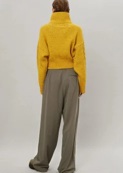 The Frankie Shop Tansy Pleated Trousers Olive Outlet