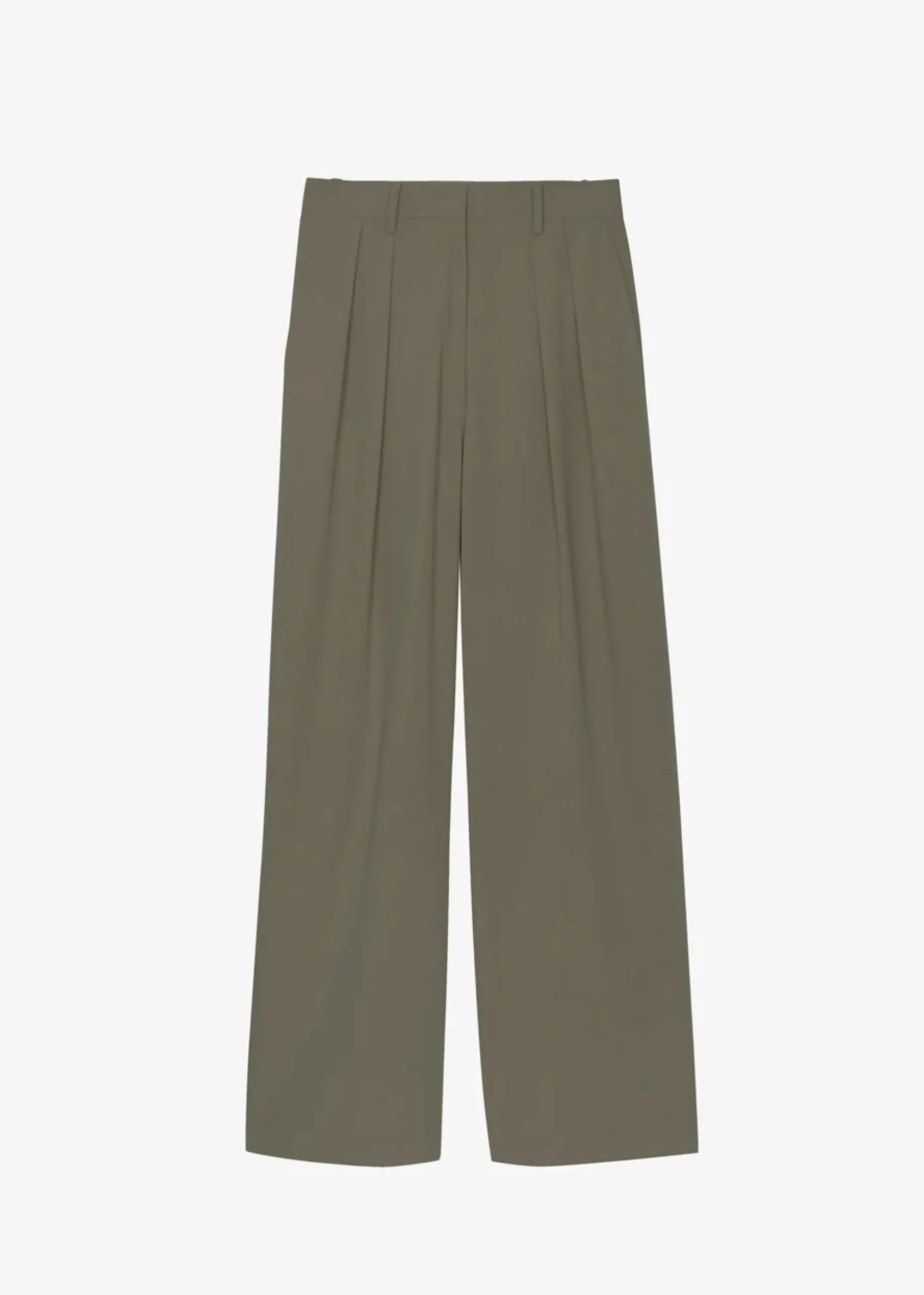 The Frankie Shop Tansy Pleated Trousers Olive Outlet