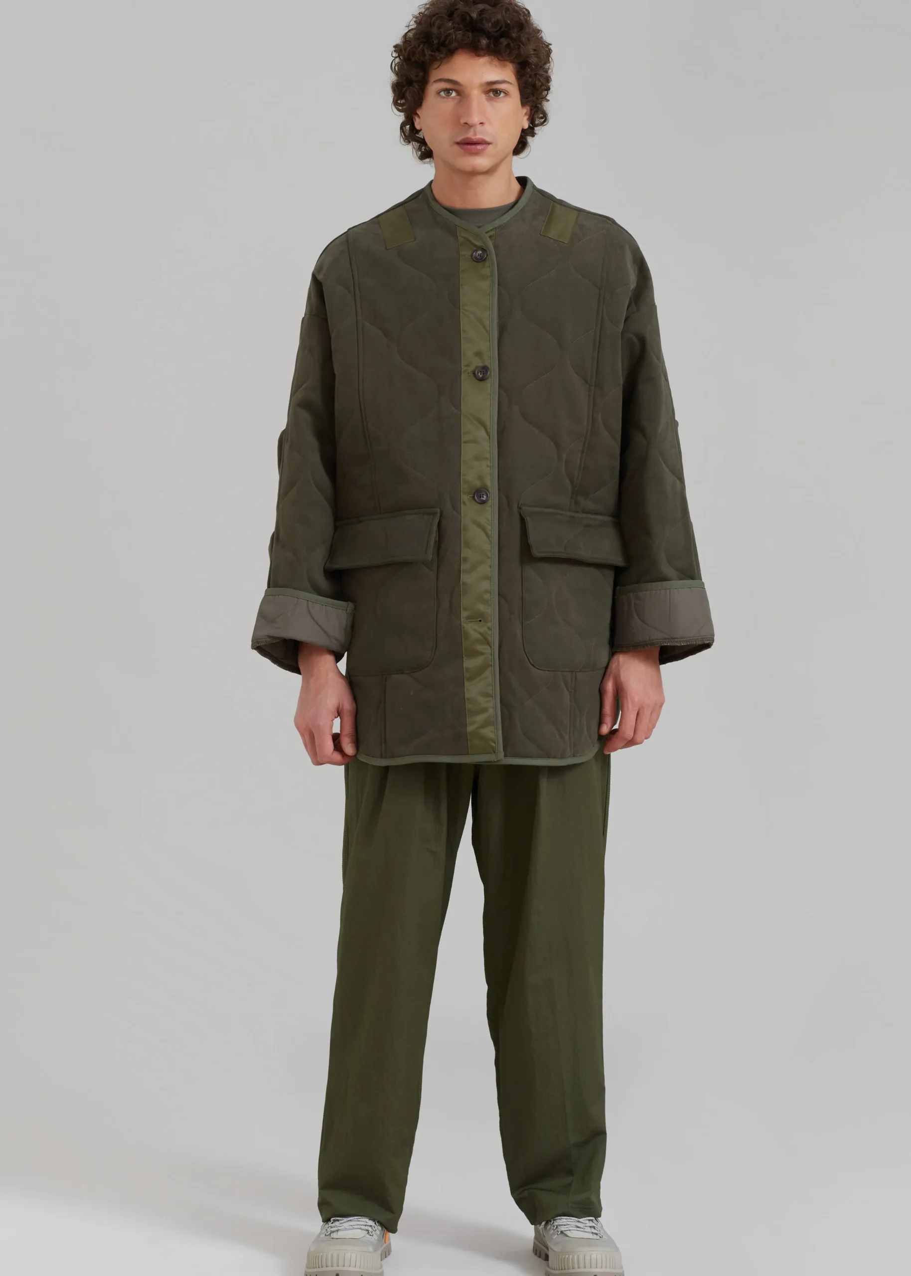 The Frankie Shop Ted Quilted Jacket Army Green Online