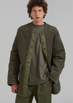 The Frankie Shop Ted Quilted Jacket Army Green Online