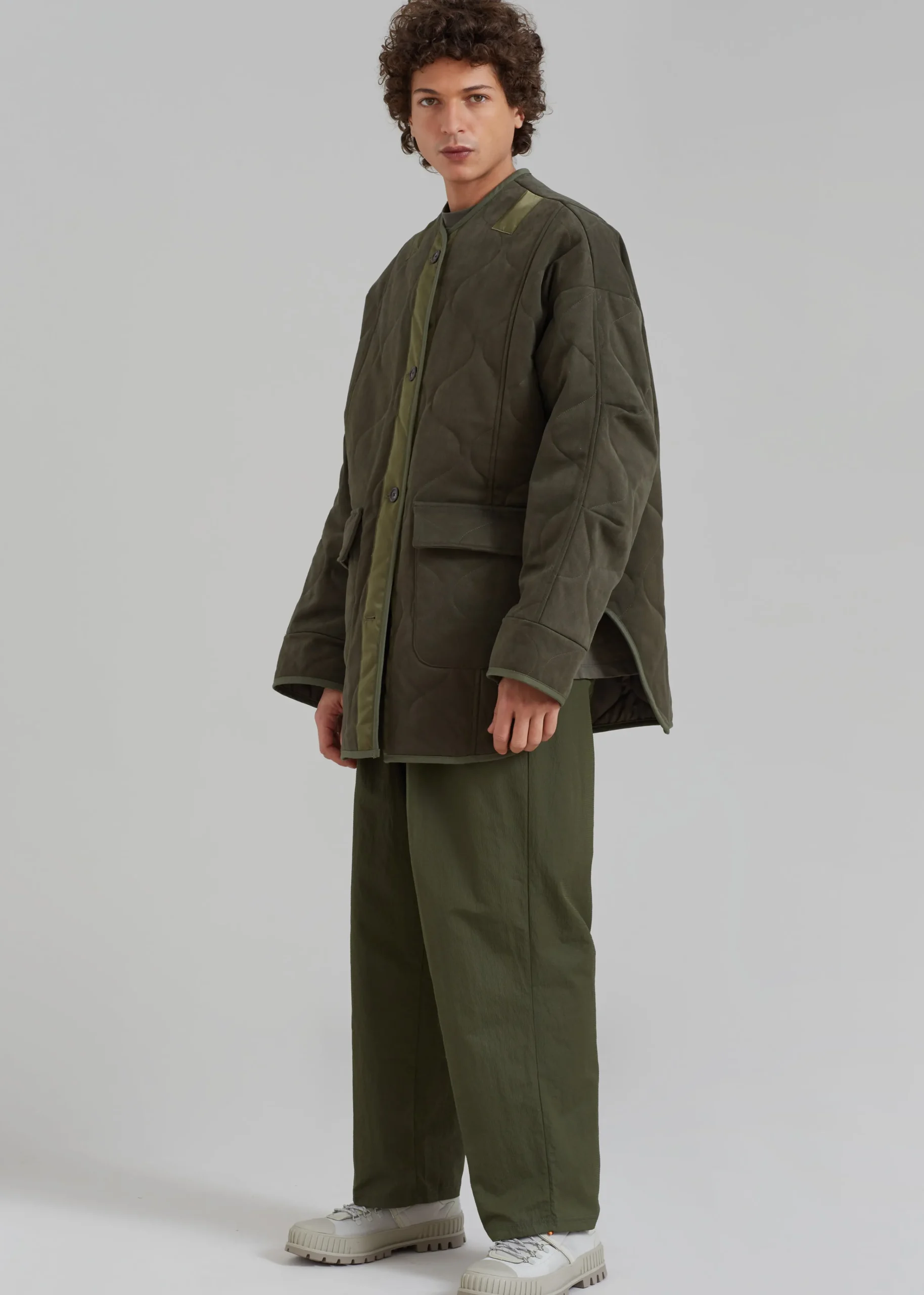 The Frankie Shop Ted Quilted Jacket Army Green Online