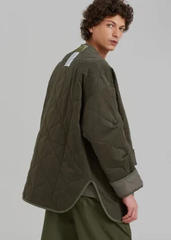 The Frankie Shop Ted Quilted Jacket Army Green Online