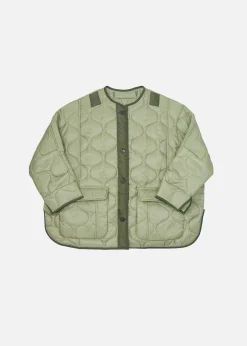 The Frankie Shop Teddy Quilted Jacket Moss Green Best