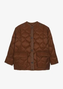 The Frankie Shop Teddy Quilted Jacket Chocolate Discount