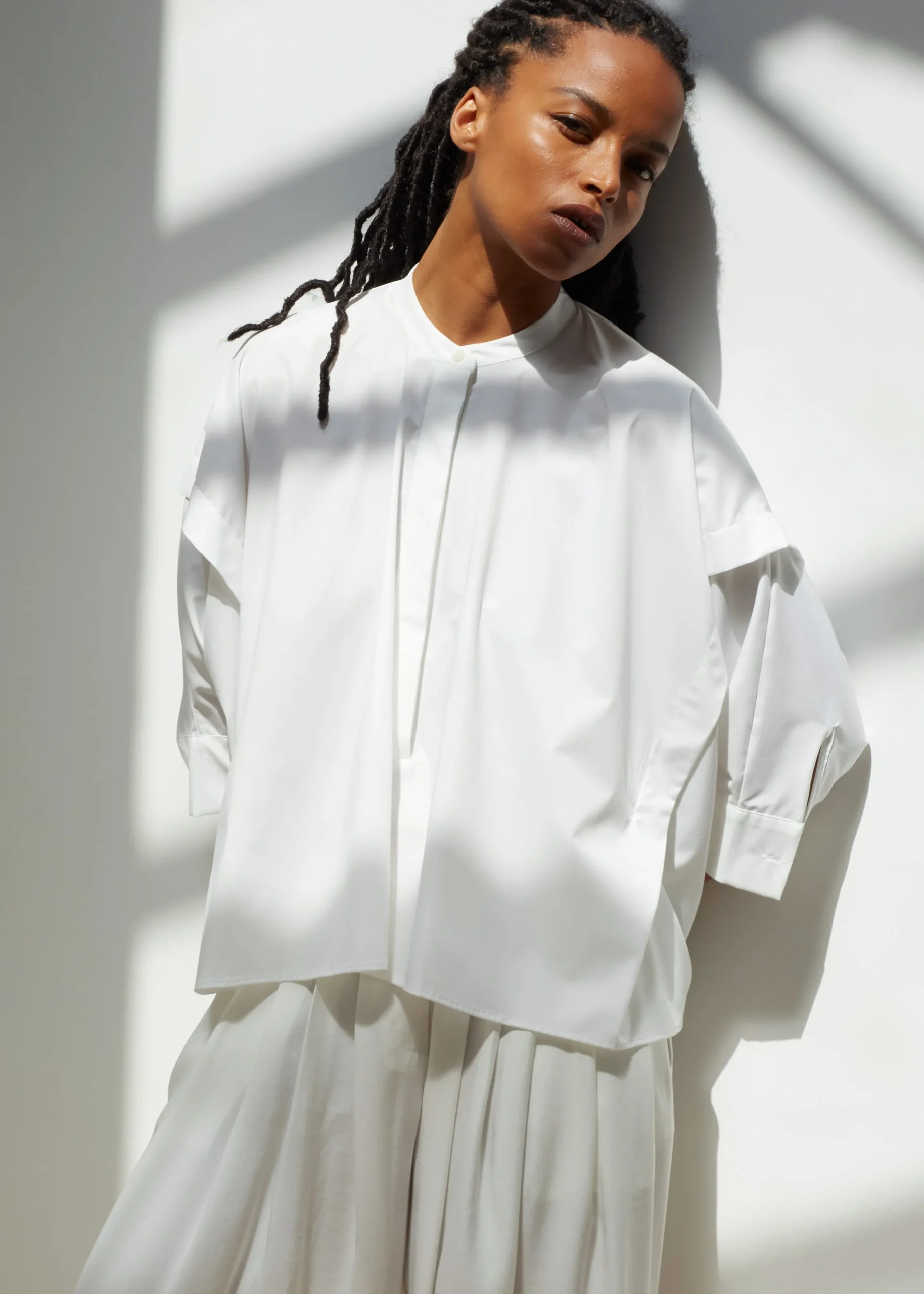 The Frankie Shop Tegan Cape Blouse White New